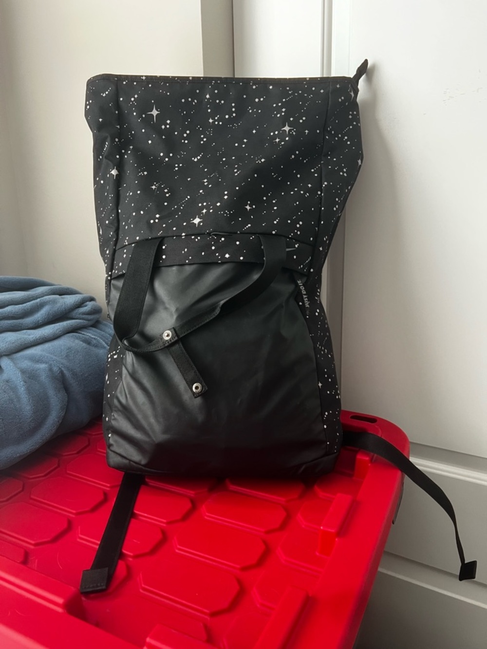 Nike Black Backpack with White Star Print